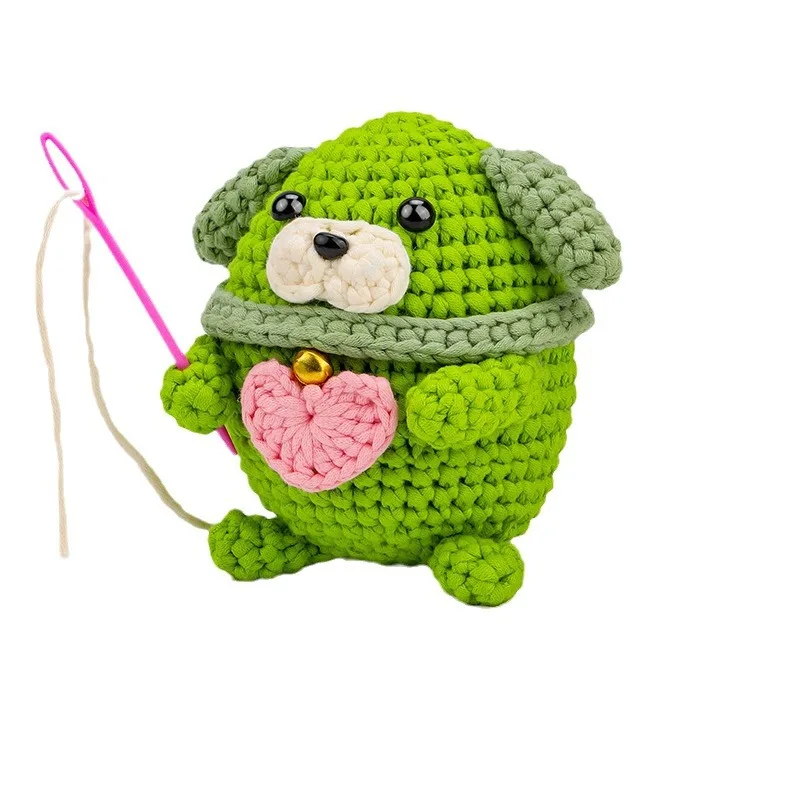 New Design Avocado Puppy Crochet Kit Dog with Yarn Animal Diy Knitting for Beginners