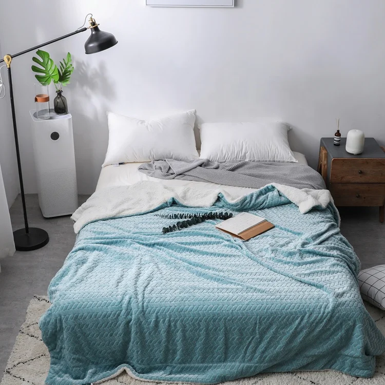 Flannel Coral Fleece Blanket 100%Polyester Home Thick Winter Super Soft