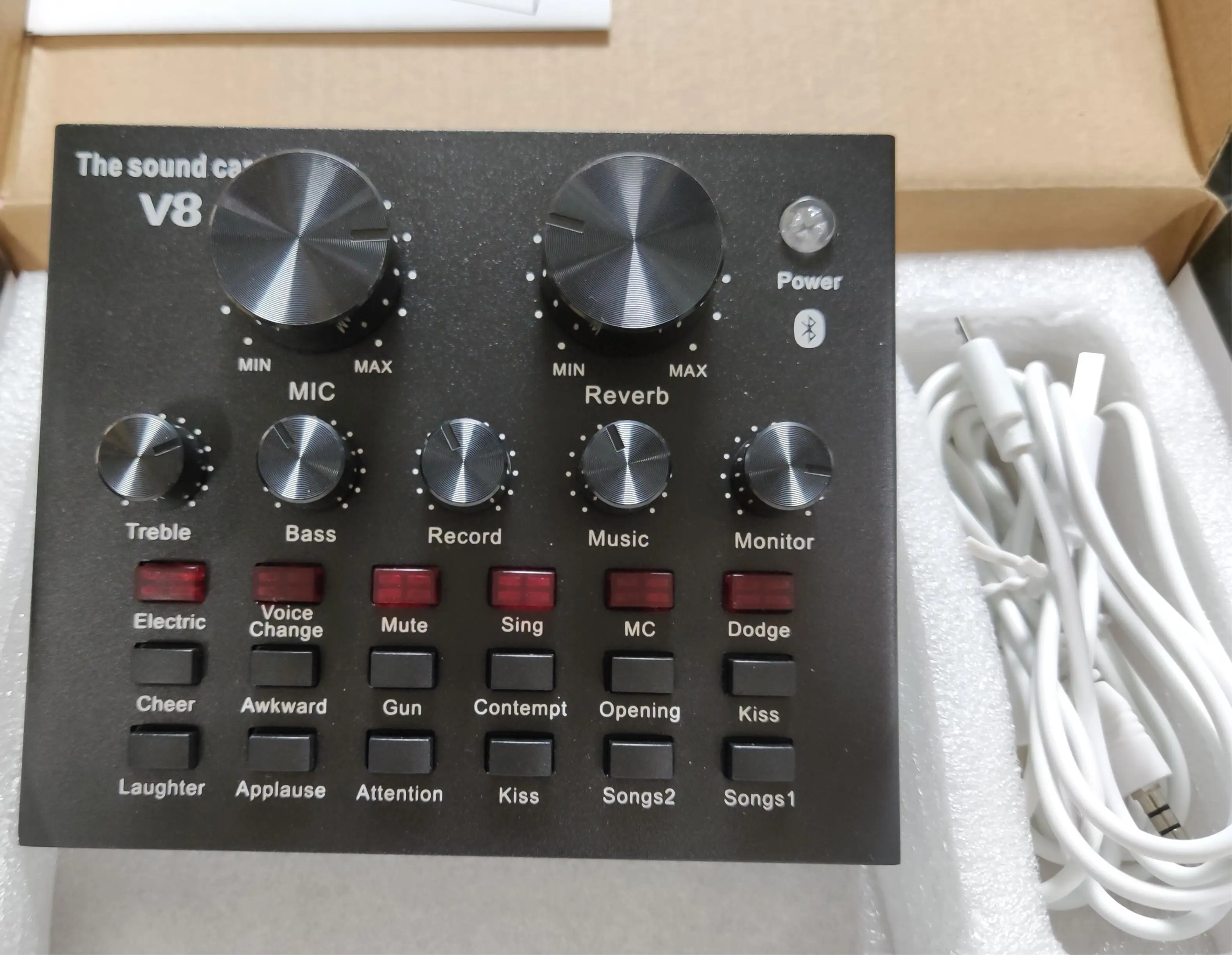 V8-ライブサウンドカード USB 外部 V8 カラオケ録音 モバイル