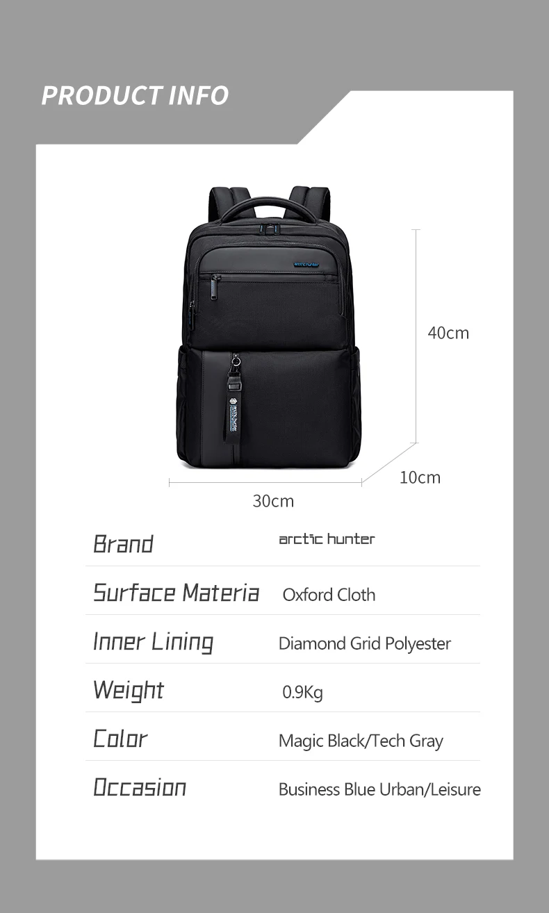 Arctic — sac à dos Hunter 2022 Mochila pour hommes, compartiment de toilette, sacoche de voyage étanche pour ordinateur portable, avec chargeur USB