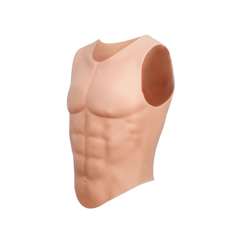 Round Neck Sleeveless Silicon Muscle Body Realistic Muscle Form Silicone Muscle Suit for Sale