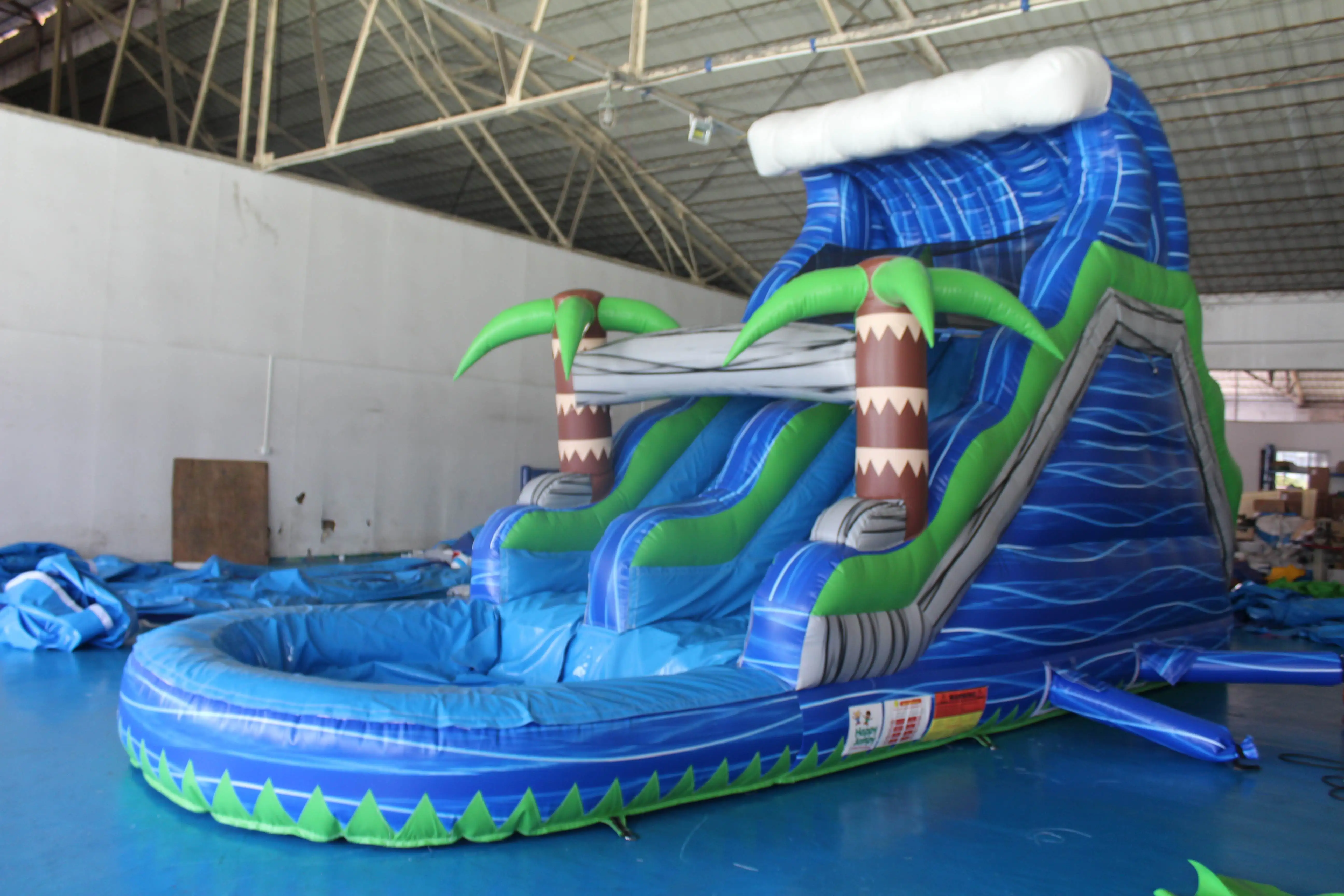 custom Outdoor PVC Inflatable Slides Water Slide Rock Climbing Wall Small pool Outdoor games slide for kids