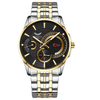 Best Sell Business  Wristwatch Waterproof Feature Analog Date Watch Stainless Steel Quartz Watch
