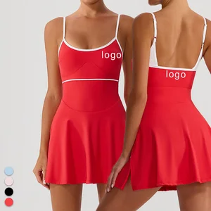 Bnice Custom Logo Tennis Wear One Piece Yoga Wear Breathable Sports Set OEM Pickleball & Golf Padel Tennis Dress Workout Skirts