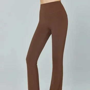 Women's New Short Yoga High Waisted and Hip Lifting Fitness Pants with Bell Bottoms, Casual Outdoor Yoga Pants