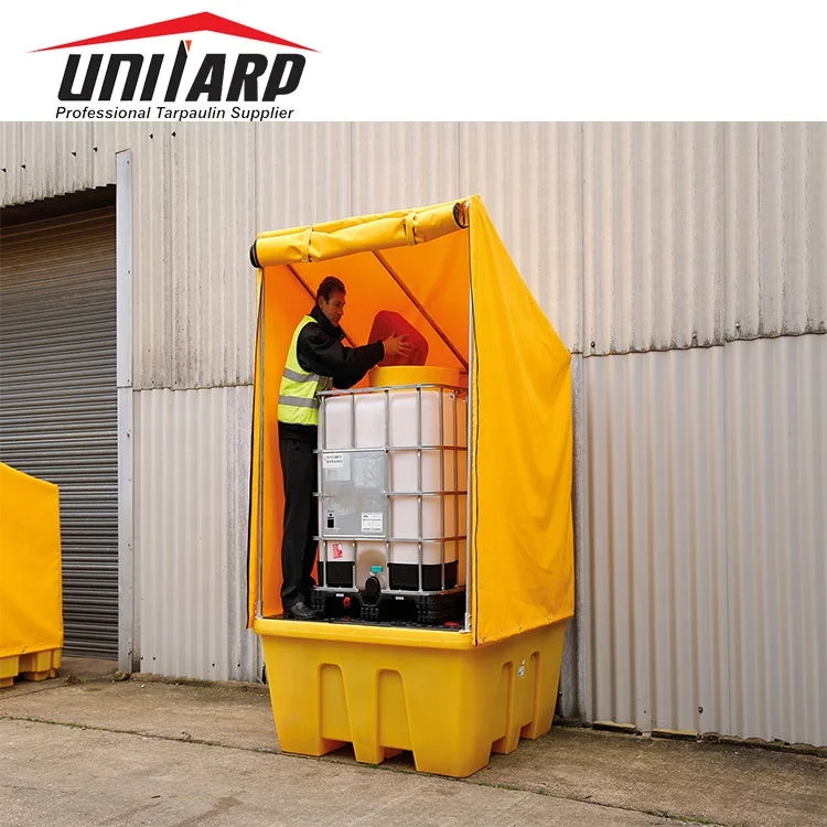 Reusable Waterproof High Strength PVC Fabrics Heavy Duty IBC Pallet Cover PVC Tarpaulin Cover