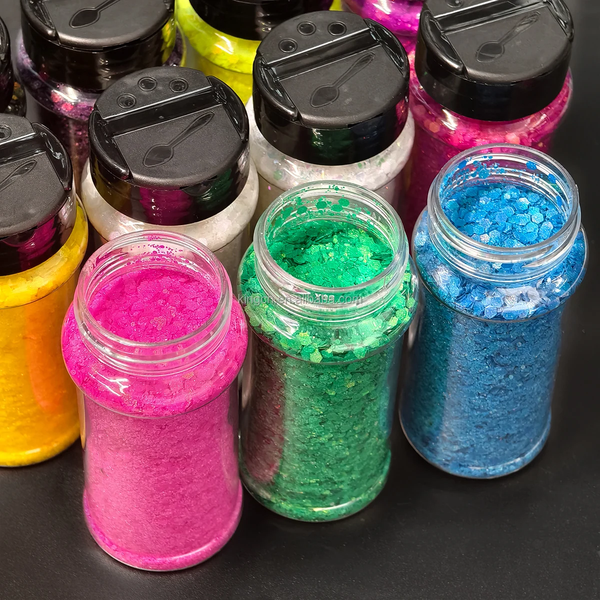 product wholesale newest 2oz shaker pet rainbow bulk chunky glitter mix for nails christmas snowglobe high shine iridescent glitter-5