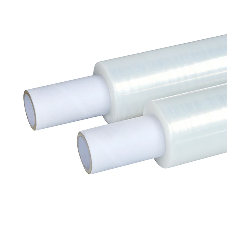 Yalanpack LLDPE Manufacturer Made Pallet Wrap Stretch Wrap Film Roll Handle Stretch Film Chinese Packaging Free Transparent Moisture Proof