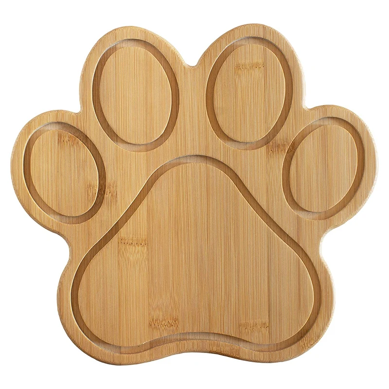 Bamboo Paw Shaped Cutting Board 11 x 10 Inch Wooden Bread Board Cheese Serving Platter Serving Charcuterie Board for Meat Cheese