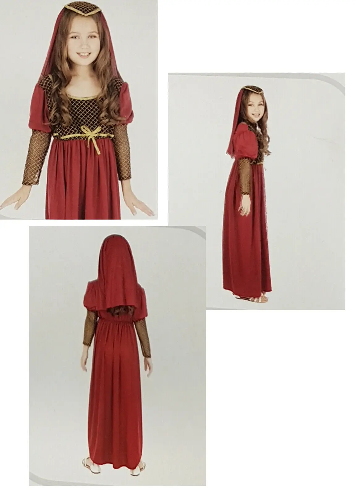 Girls Tudor Princess Costume Child Medieval Juliet Fancy Dress History Book Week 