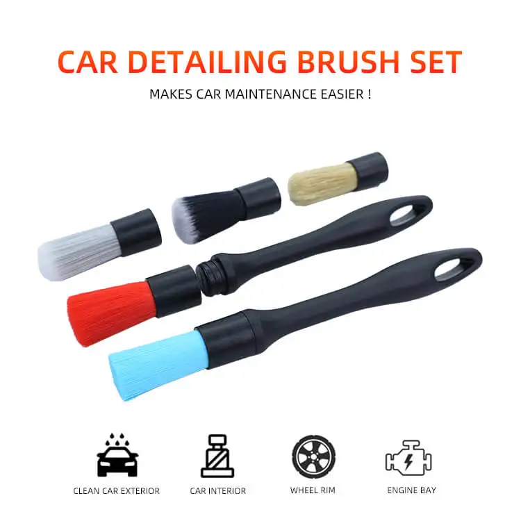 Auto Detailing Car Cleaning Brush Set Car Cleaning Tools Soft Bristle