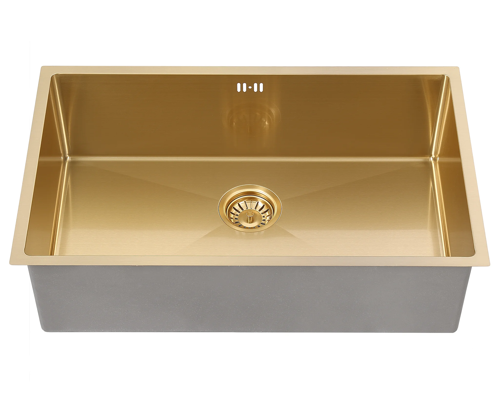 Modern Design Single Bowl Undermount Sink Middle Basin 304 Stainless Steel Rectangular Kitchen Sink