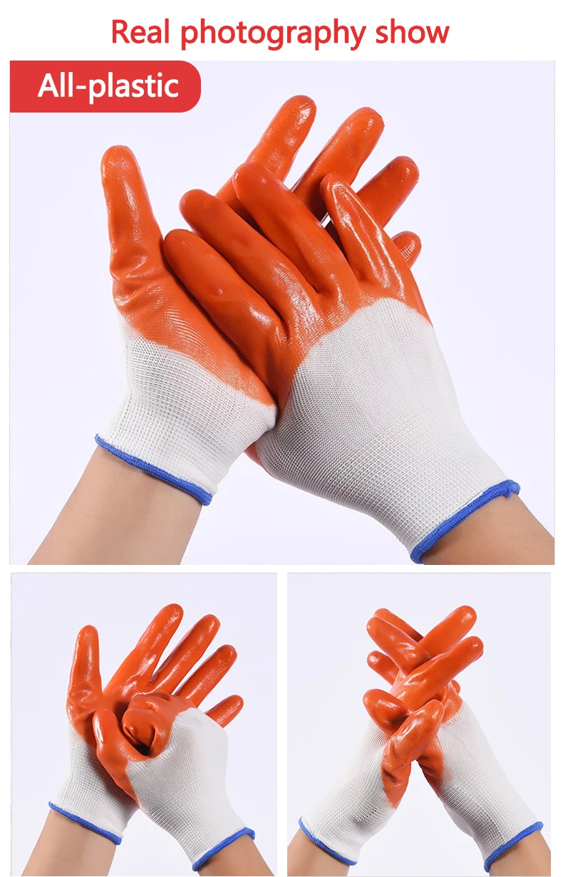 Fully Impregnated Pvc Safety Gloves With Nitrile Coated Work Gloves