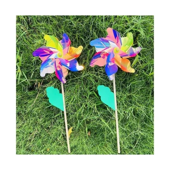 Good Quality 24 cm seven color dazzling rotating moving windmill toy plastic windmill toys