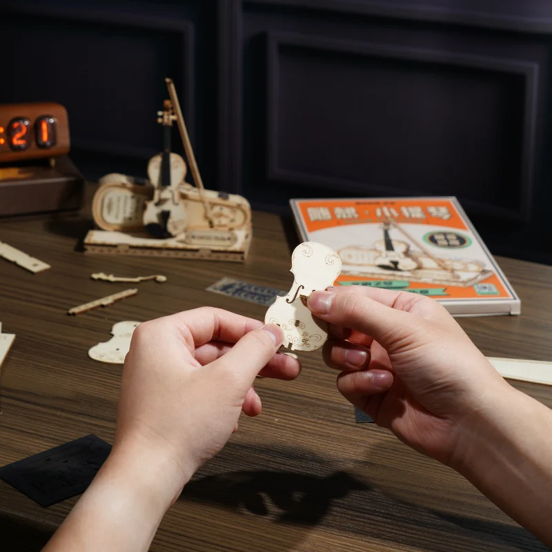 Robotime Rokr DIY Assemble Toys TG604K Violin Capriccio Model Kits Adult Wooden Puzzle 3D