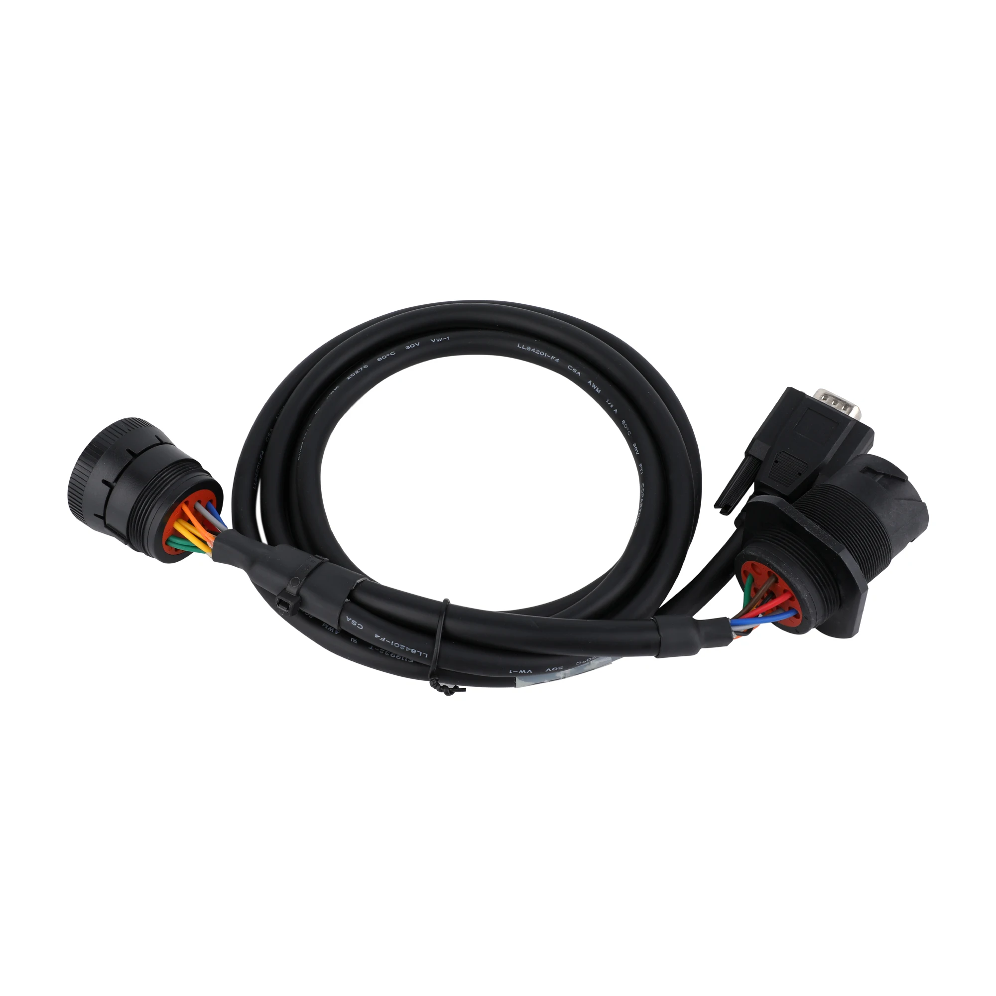 Custom Black J1939 9pin Connector to DP15 Connector Y Cable