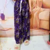 Pantaloni a gamba larga in cotone e seta con stampa leopardata