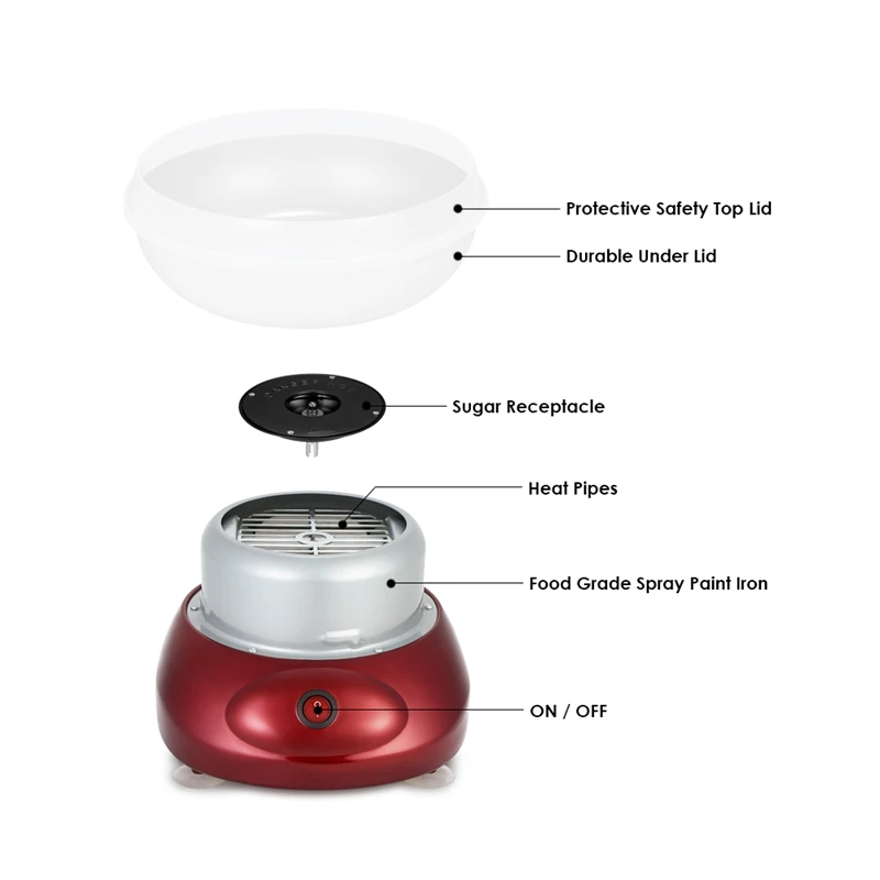 Электрический бытовой прибор для отеля, вкусная ватная конфета, электрический аппарат для приготовления ватных конфет, миниатюрная электрическая машина для приготовления ватных конфет