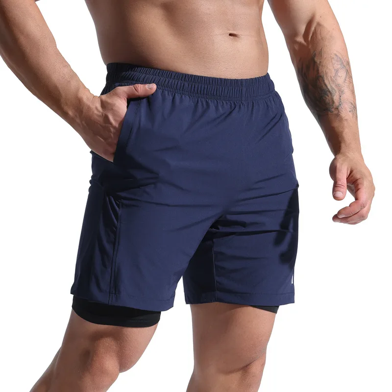 Men's Casual Shorts Solid Color Custom Printed Sports five Fiess Beach Pants Breathable Mesh Basketball Shorts73_voghion.com