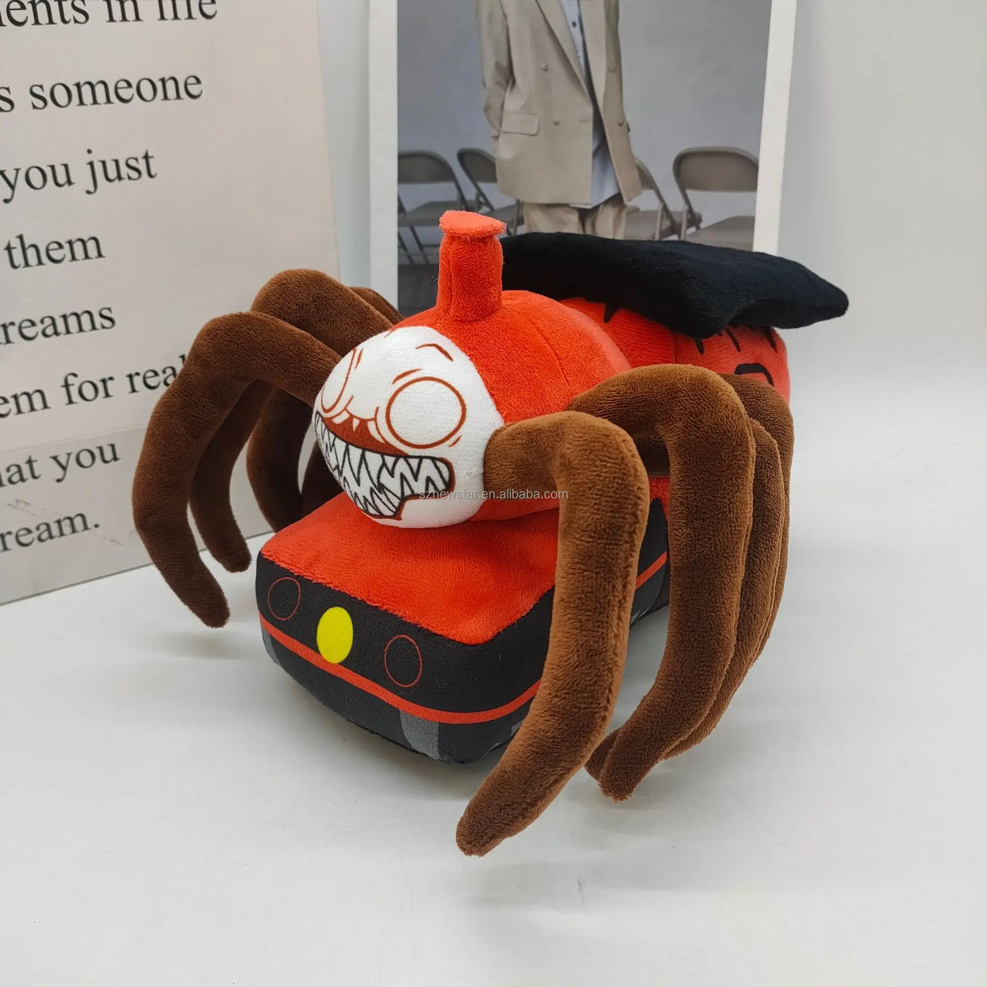 Choo Choo Charles pelúcia brinquedo Charles aranha trem boneca