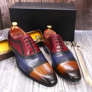2026 High End Luxury Handmade Patent Leather Lace-up Square Toe Oxford Casual Shoes Man Business Holiday Party Dress Shoe
