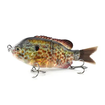 125mm Plastic Wire Tail 2-Section Sunfish Simulation Multi-Section Live Bait S-Type Flexible Underwater Swimming Lure with Hooks – Hooks – view 2