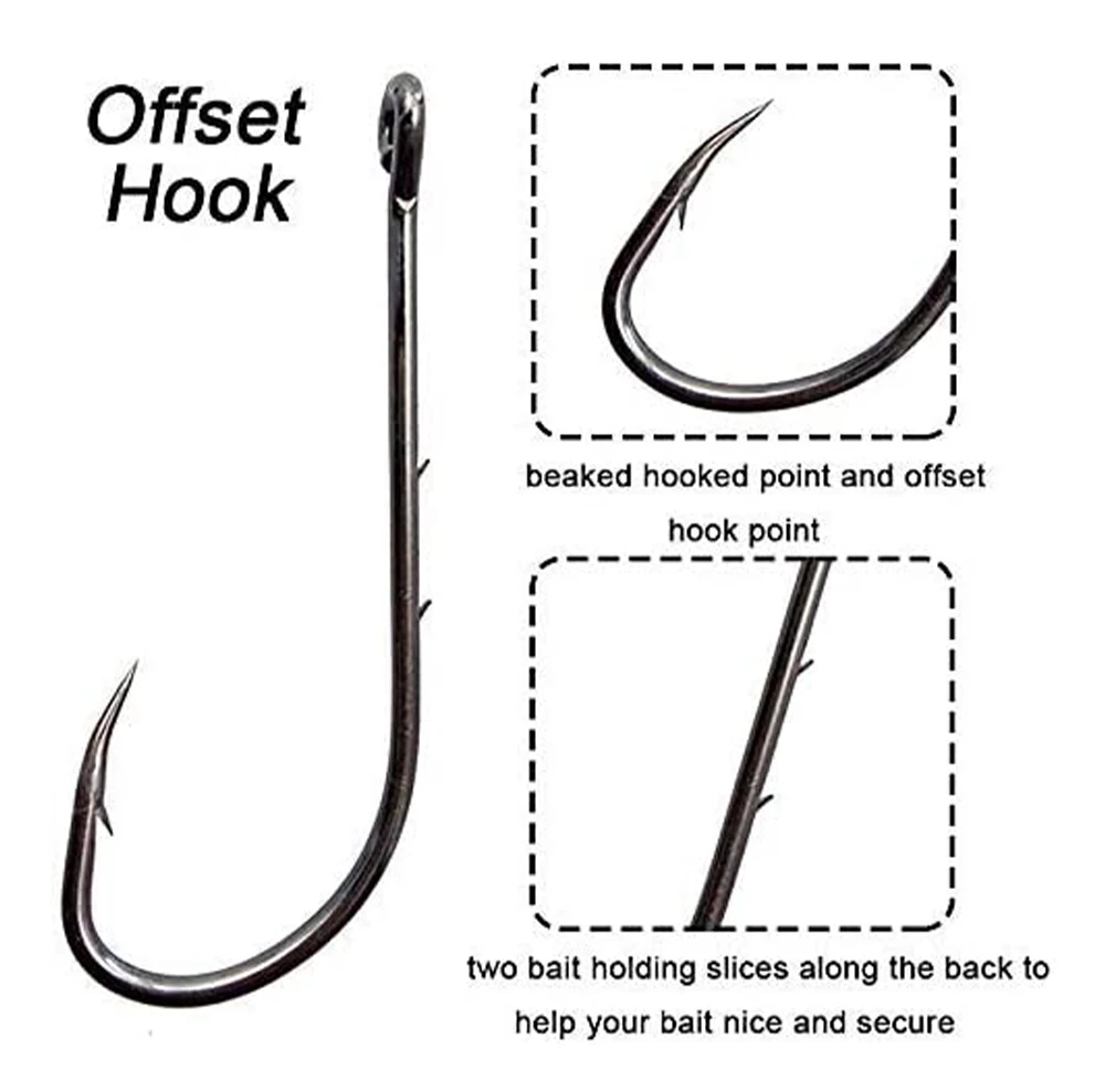 Newbility Black Nickel Bait Holder Carp Sea Fishing Hooks Bulk Carbon ...