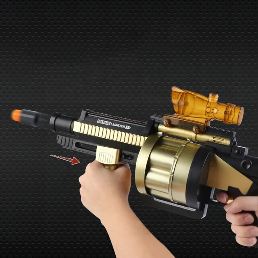 NEW M32 Soft Bomb Launcher Toy with 6 Foam Darts,Manual AirSoft Launcher Gun, Outdoor Long Range Shooting Soft Bullet Gun Toys