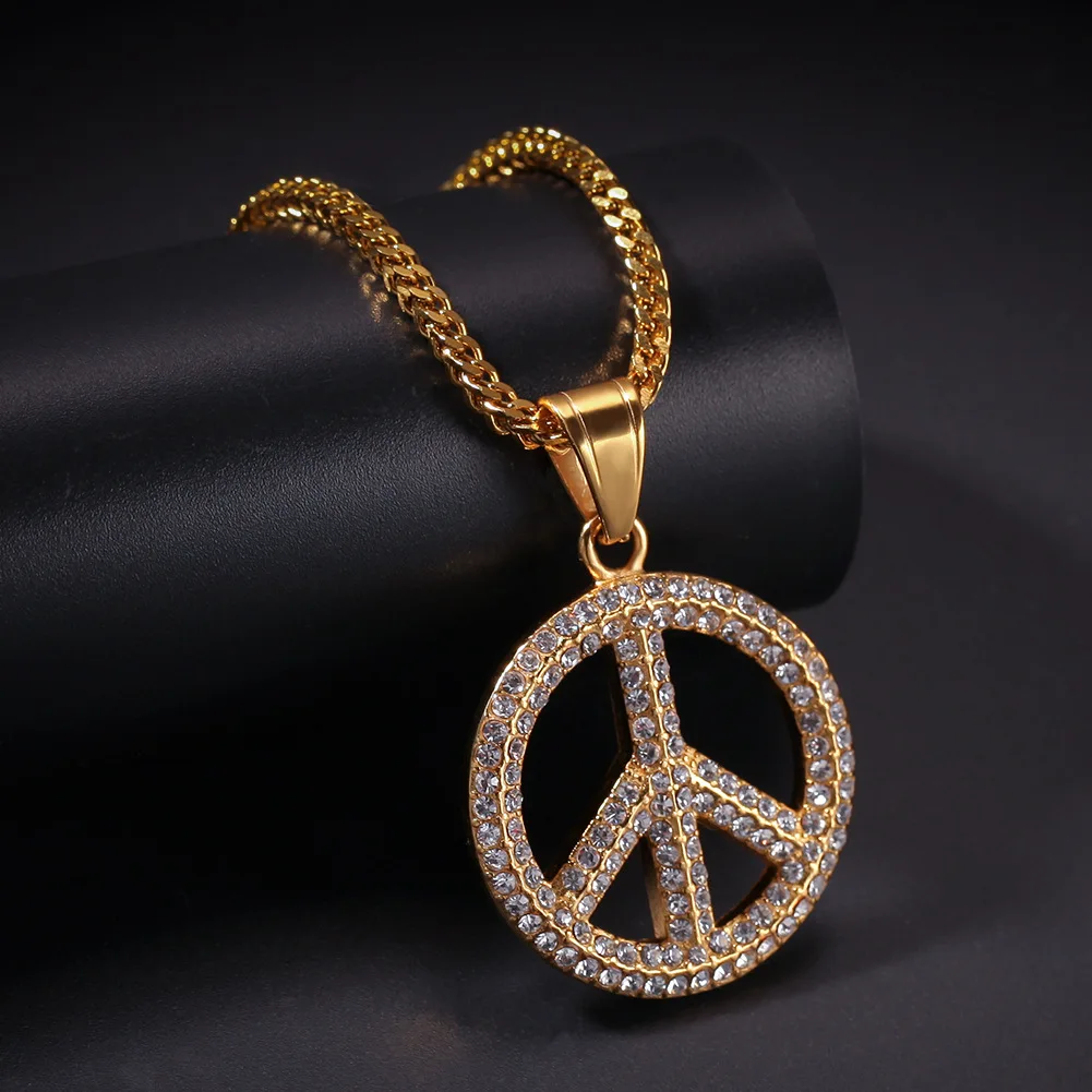 Collana con ciondolo simbolo della pace in argento sterling 925
