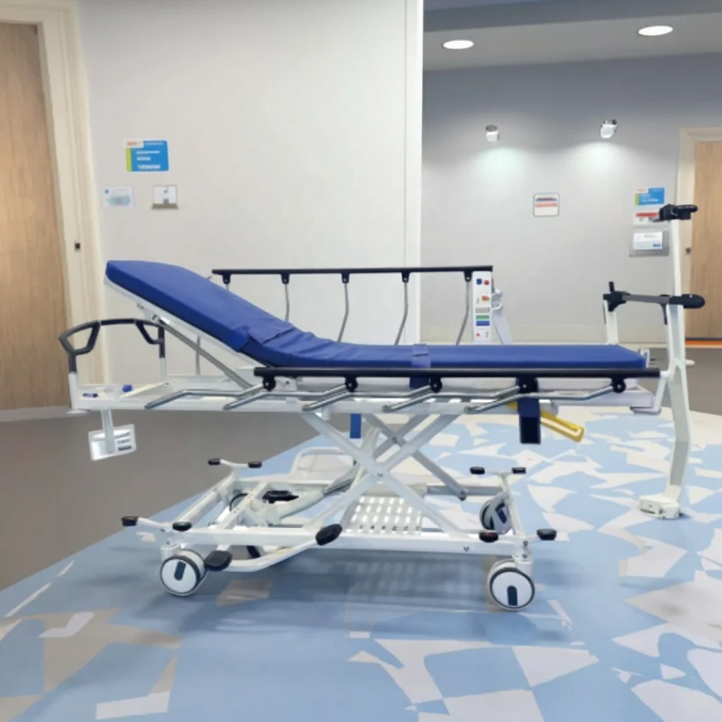 320mm Height Adjustable Wide-Base Metal Hydraulic Trolley Infusion for General Ward School Transfers Modern Hospital Furniture 5