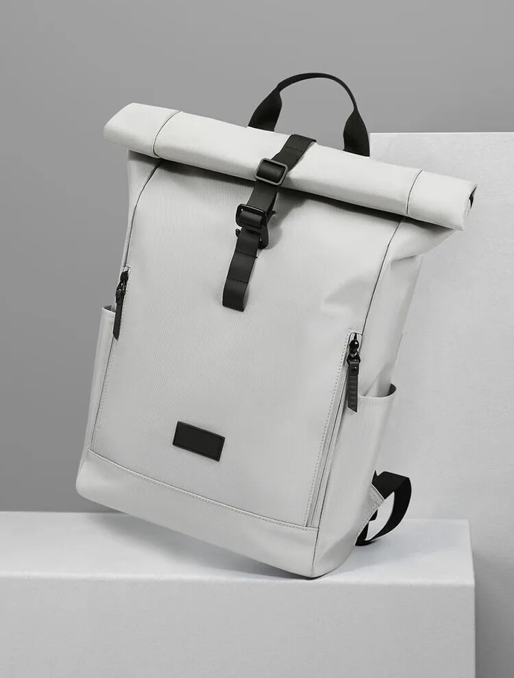 Anti Theft School Rucksack Usb Roll Top Opening Backpack Men Laptop