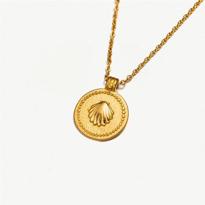 2025 New Arrival Fashion Pendant Chains Necklace Ocean Beach Shell Venus Pearl Charm Stainless Steel with Zircon for Women