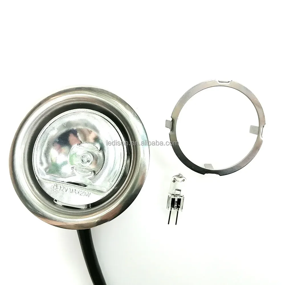 20W G4 Halogen Bulb 12V AC 50mm Clear Glass Under Cabinet Light Puck Light Bulb Closet Showcase Closet Shelf Wine Cooler Lamp