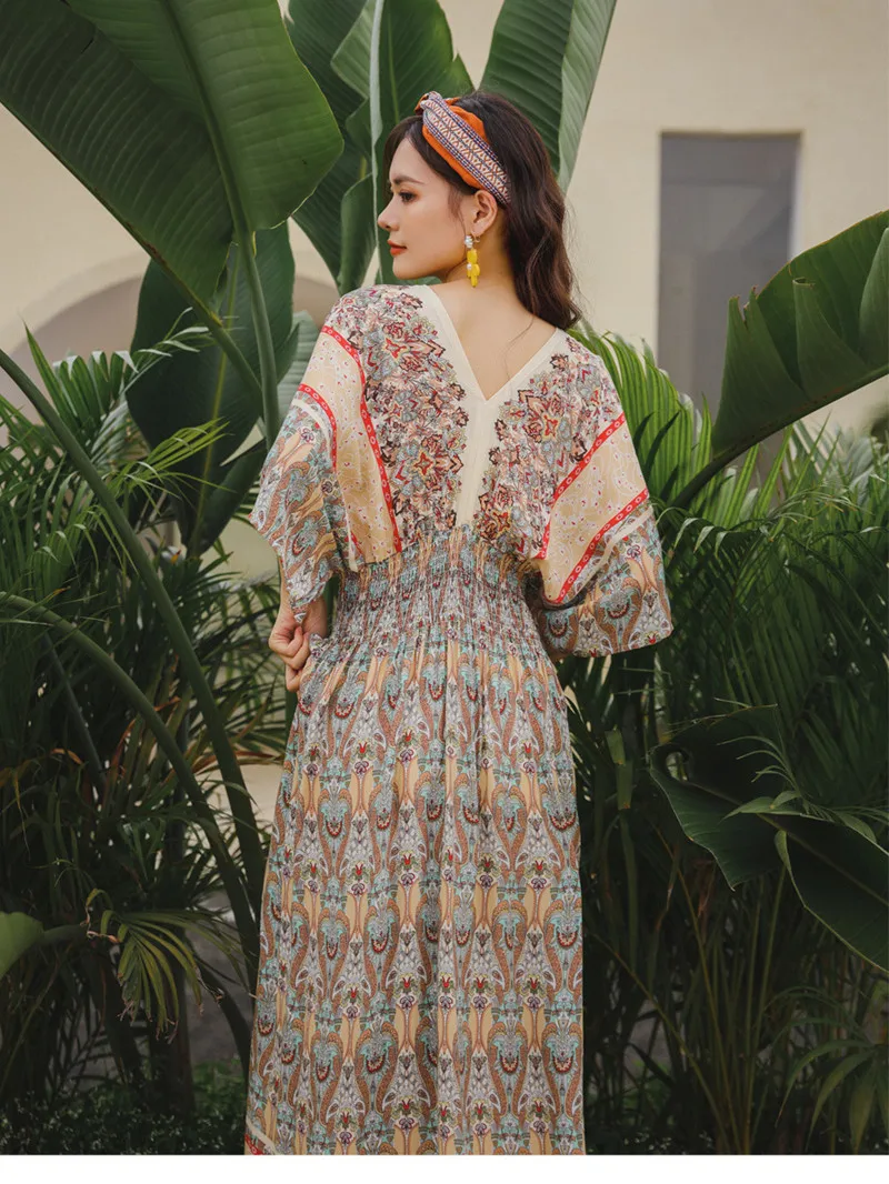 2021 Attractive soft maxi women bohemian dress summer
