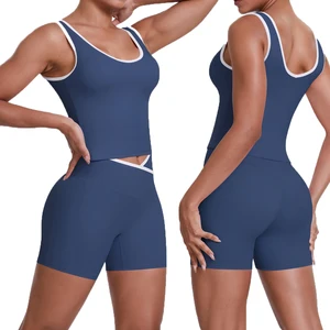 New High Waisted Women's Sportswear Two Piece Seamless Yoga Suit Running Gym Clothing Yoga Fitness Exercise Kit