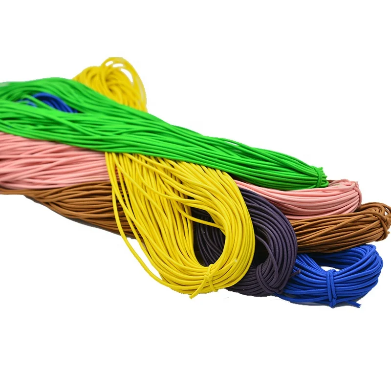 中国产品多色耐用10毫米20毫米装饰涤纶尼龙弹力绳橡胶罗珀