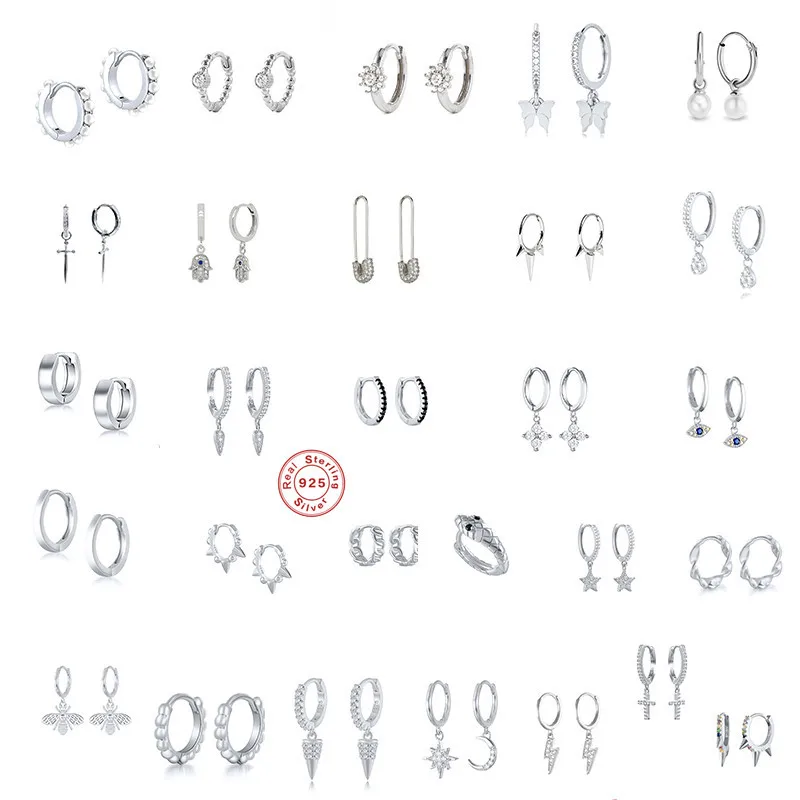 Wholesale Korean Mixed Batch Small Hoop Earring Various Styles Gold Plated Stud Earrings Set for Women