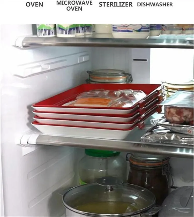 Source Reusable Rectangle Plastic Stackable Freezer Food Preservation Tray  on m.