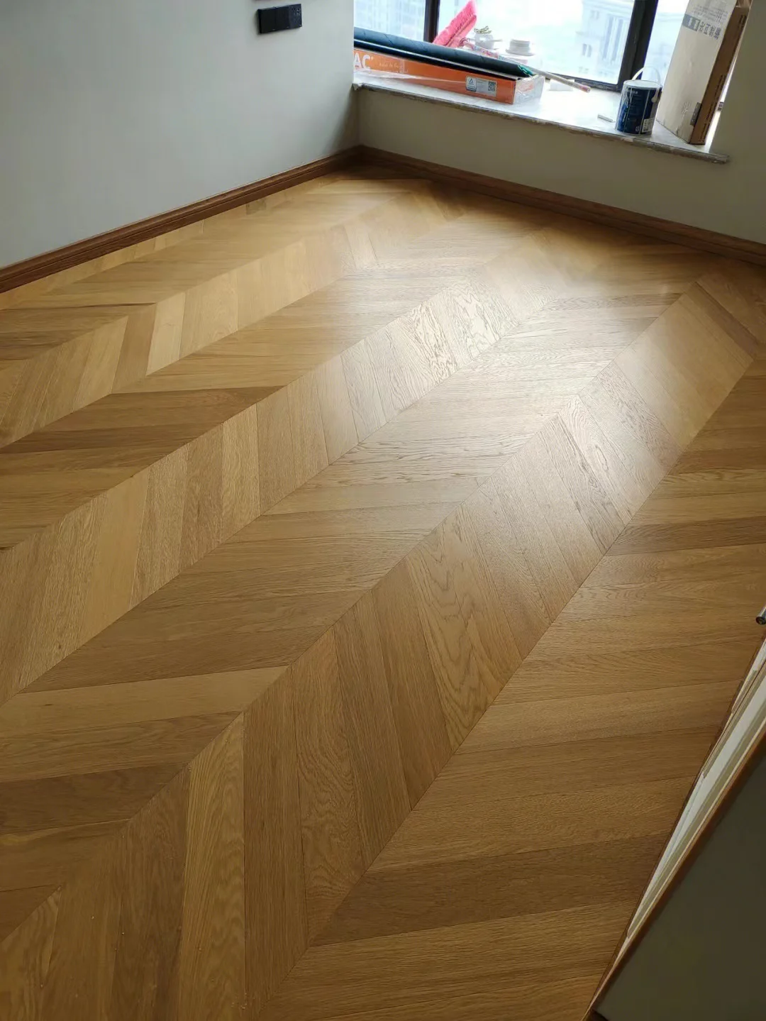 Chevron Parquet Natural Grey Color Chevron Design Herringbone  Fishbone Parquet Wood Flooring