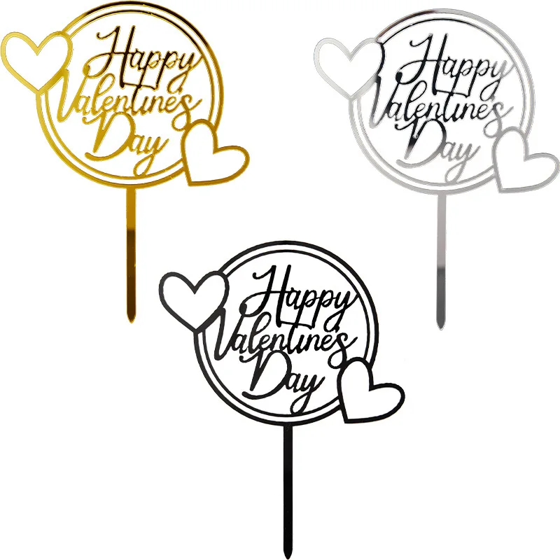 Valentines Day  Acrylic Cake Topper Happy Valentines Day Party Cake Decoration