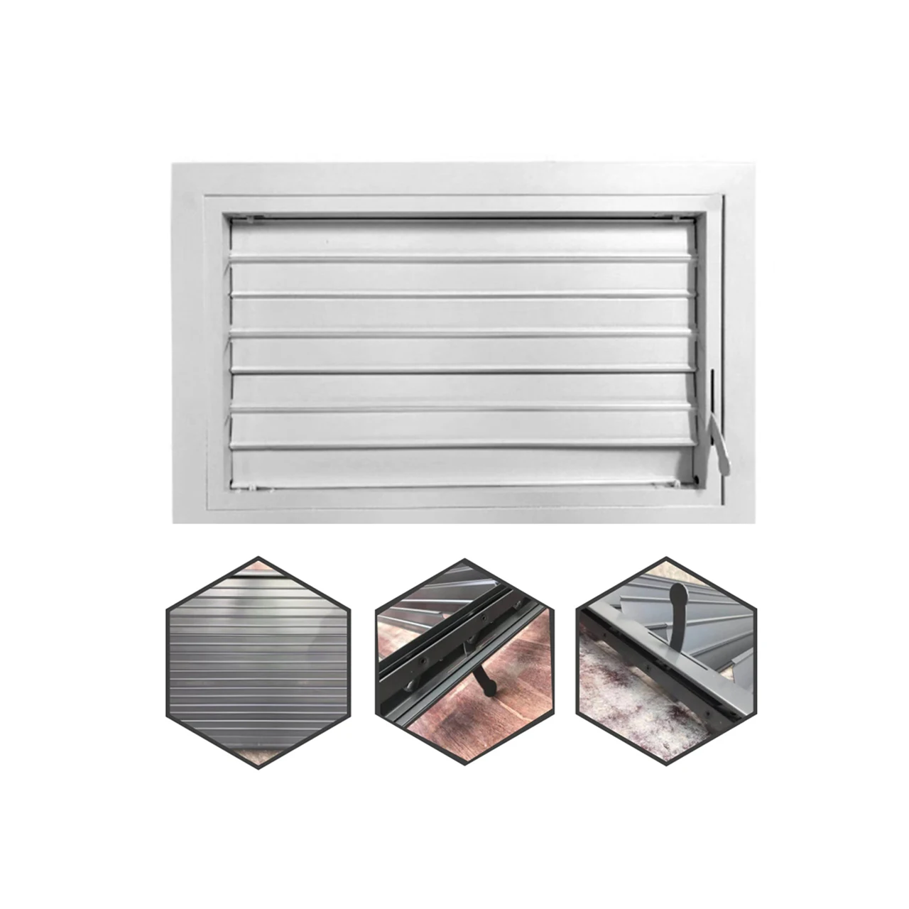 Adjustable Louver Window Acoustic Blinds Windows Shutter All In One