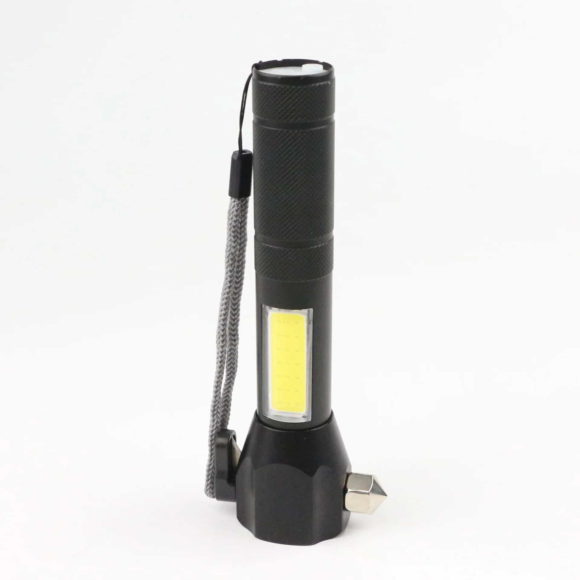 Rechargeable Multi-function Dimming Waterproof Led Flashlight W Safety Hammer Knife for Emergency Work Ride OnCar Hiking/Fishing