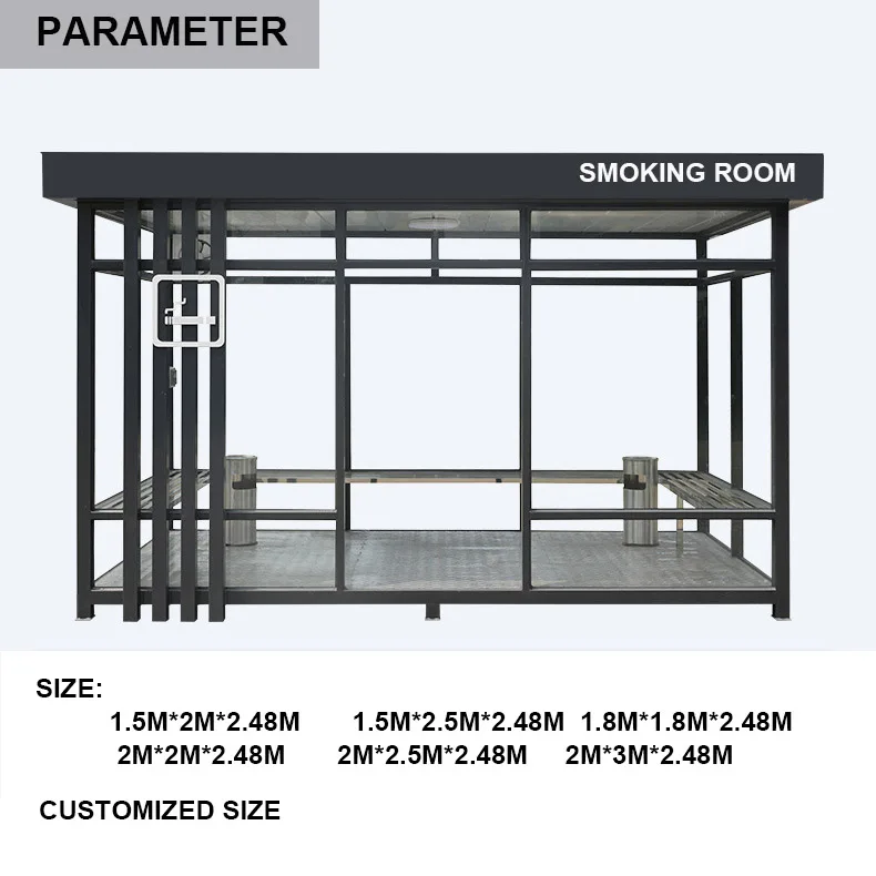 Portable Small Prefab Kiosk Guardhouse Moveable Smoking Pods Prefabricated Portable Smoking Room