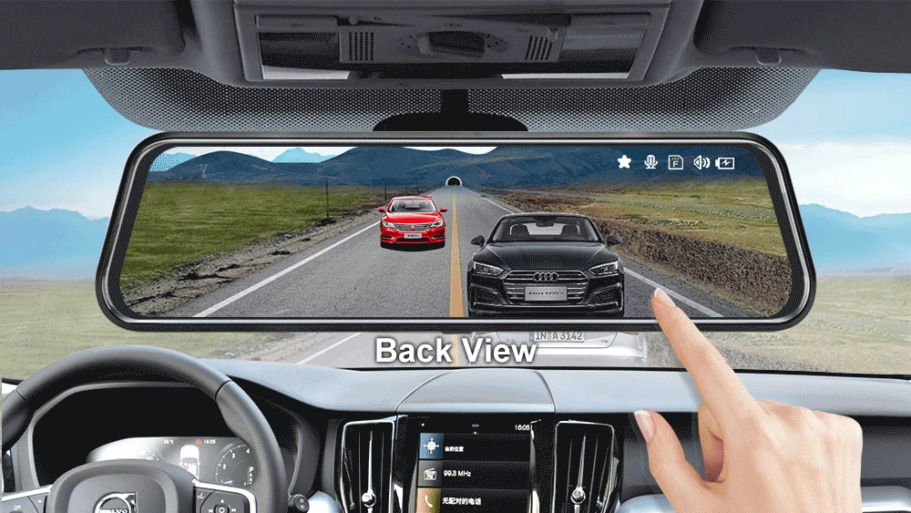 Ego Wholesale Hisilicon 10 Inch Streaming Dash Cam 2.5d Curved Mirror