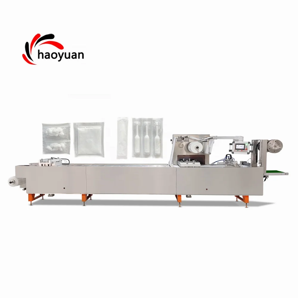 HY-420 HAOYUAN Automatische Wattebäusch Medizinische Gauze Schleifmaschine Blister Verpackungsanlage Thermobildungsanlage Maschine Alu Alu