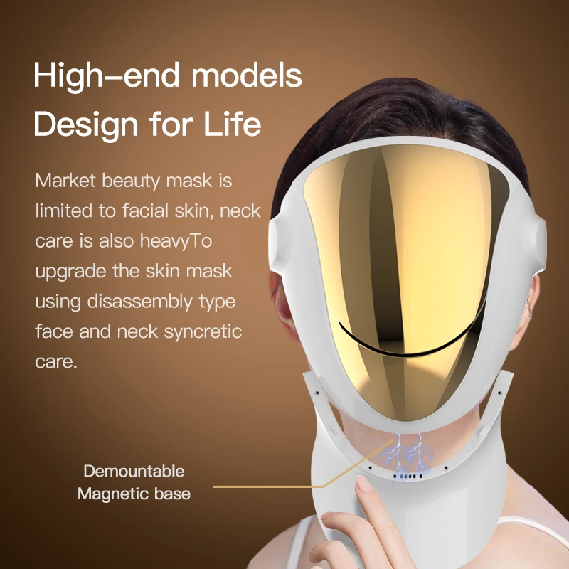 2025 New Generation Photon Mask 807 LEDs 4 Colors Blue Orange Red Infrared ABS Light Therapy Led Facial Mask With Neck