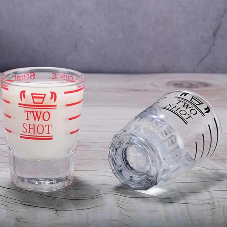 2 Pieces Shot Glasses Measuring Cup with Measuring Lines Coffee