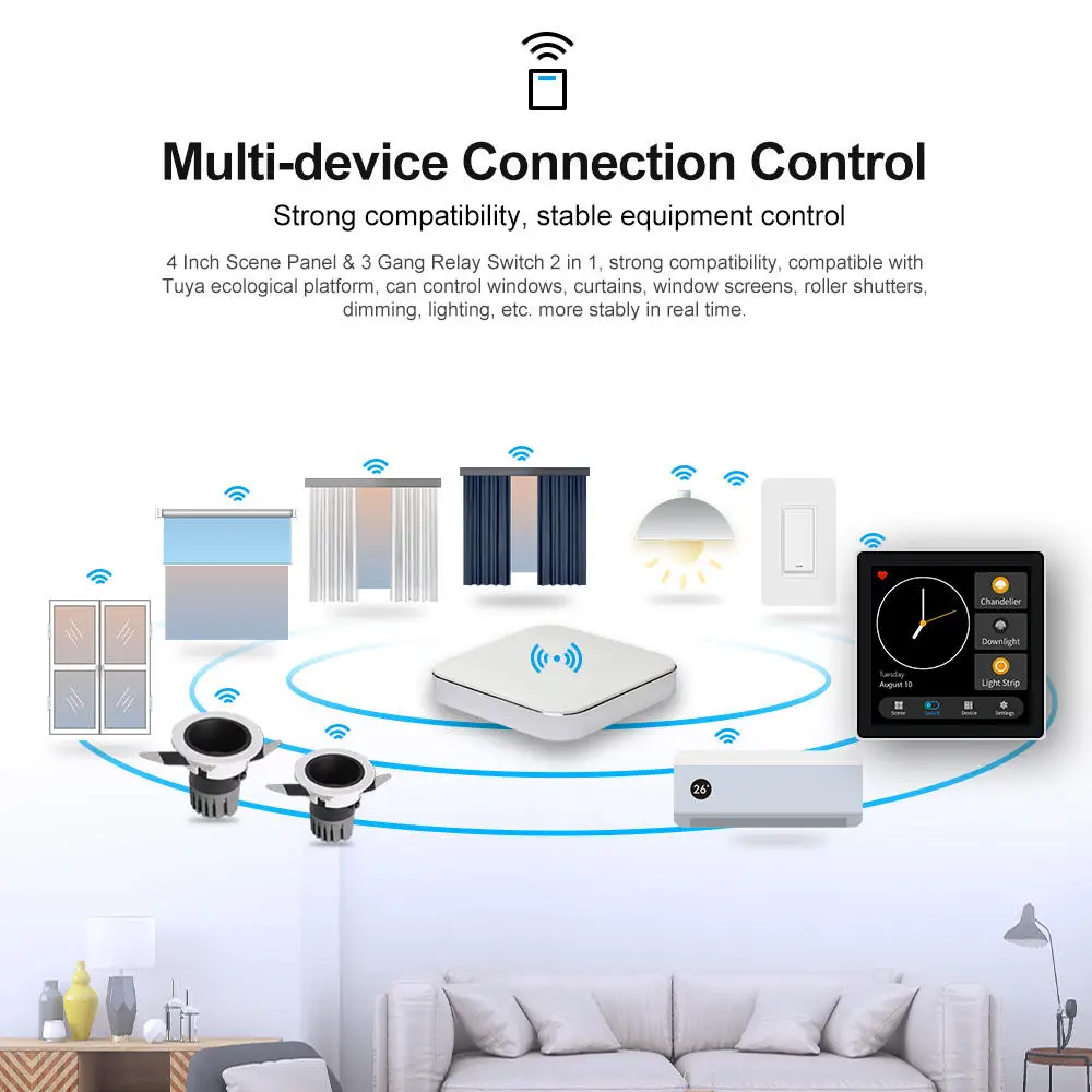 T3E New Zigbee Smart Switch with 3 Gang Relay Smart Switch Gateway with Tuya Mobile APP
