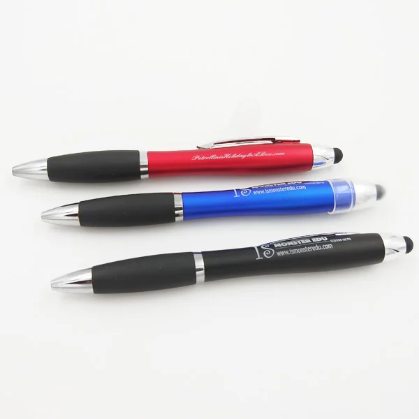 Custom Logo Laser Engrave Branded Ballpoint Pen with LED Light with Low min Order
