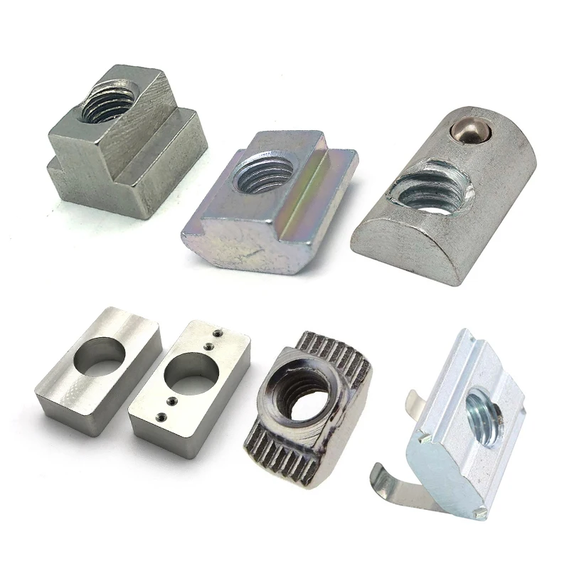 Customization T Nut Square Aluminum Profile 1/4-20 3/8 M5 M6 M8 M10 M16 Sliding T Nut Stainless Steel T Slot Nut Drop In T-nuts